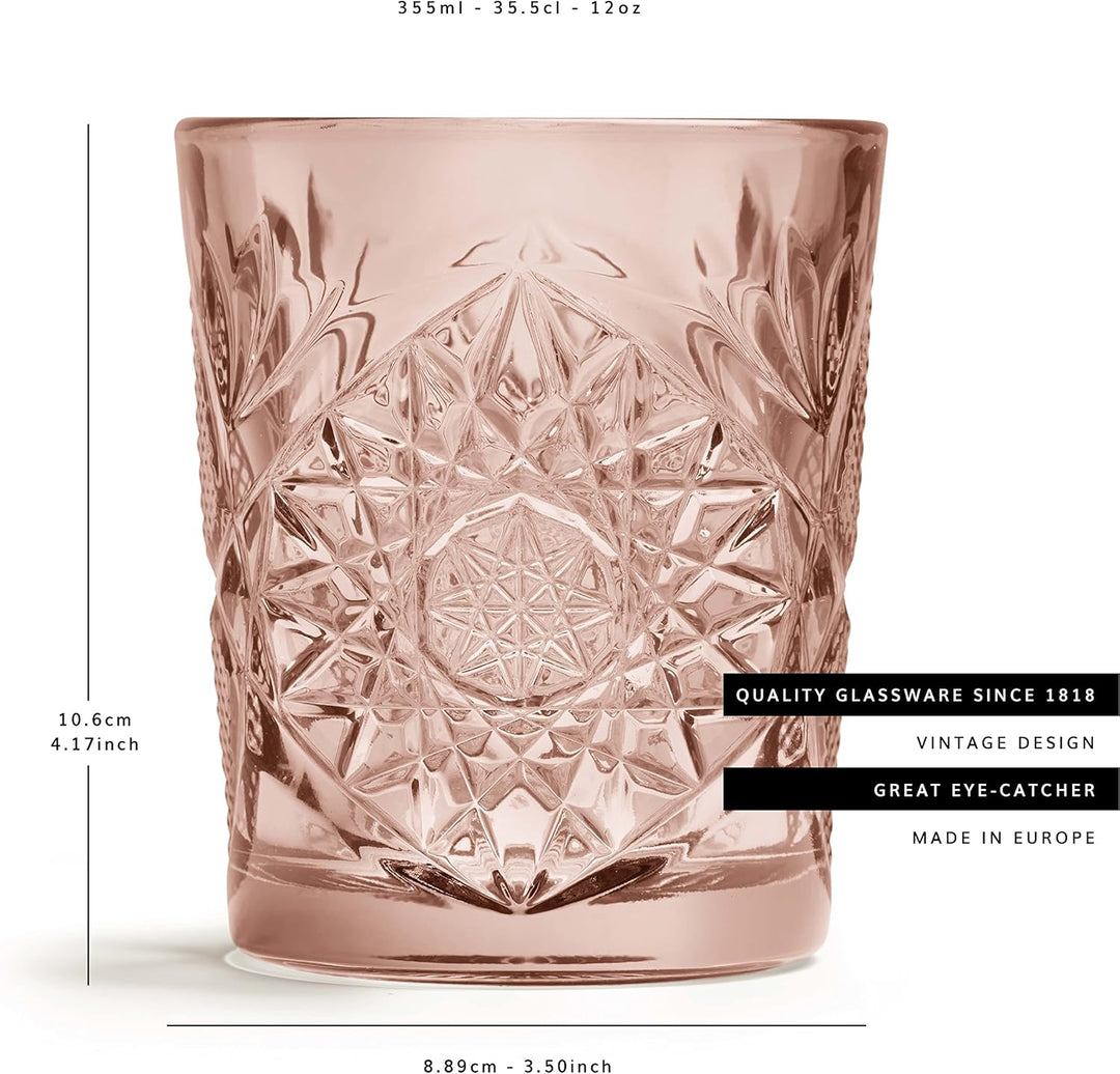 Libbey »Hobstar« Trinkglas Inhalt:6 x 0,35 Liter, rose Rosa, Rosa