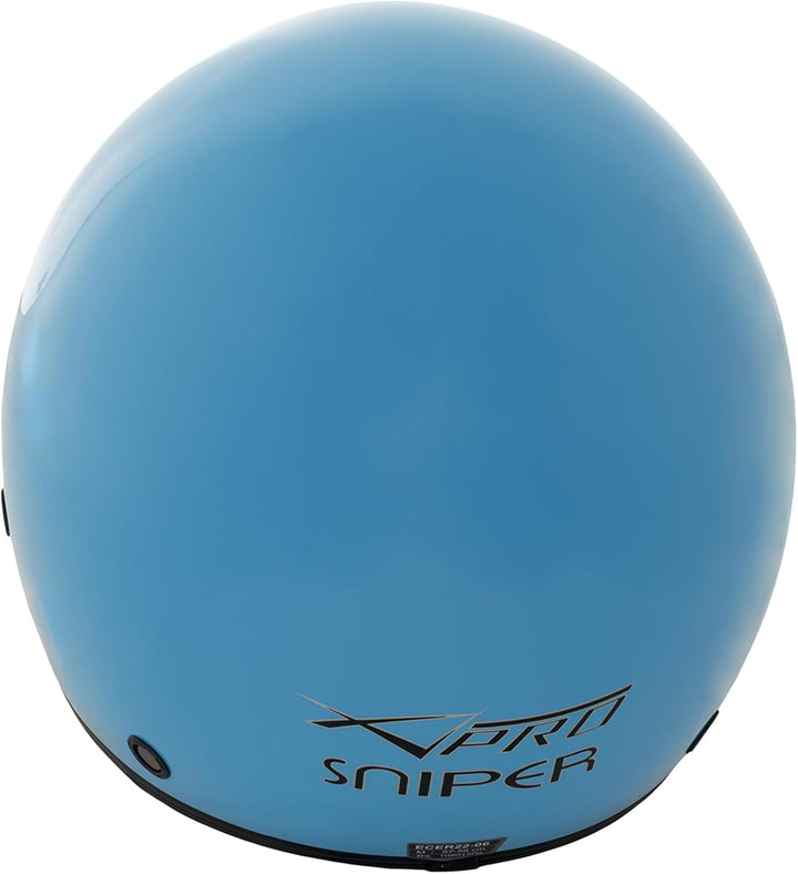 Motorradhelm Motorrad Roller Jet Helm Innensonnenblende Viser SonicMoto 55-56 cm ( S) Blau, 55-56 cm