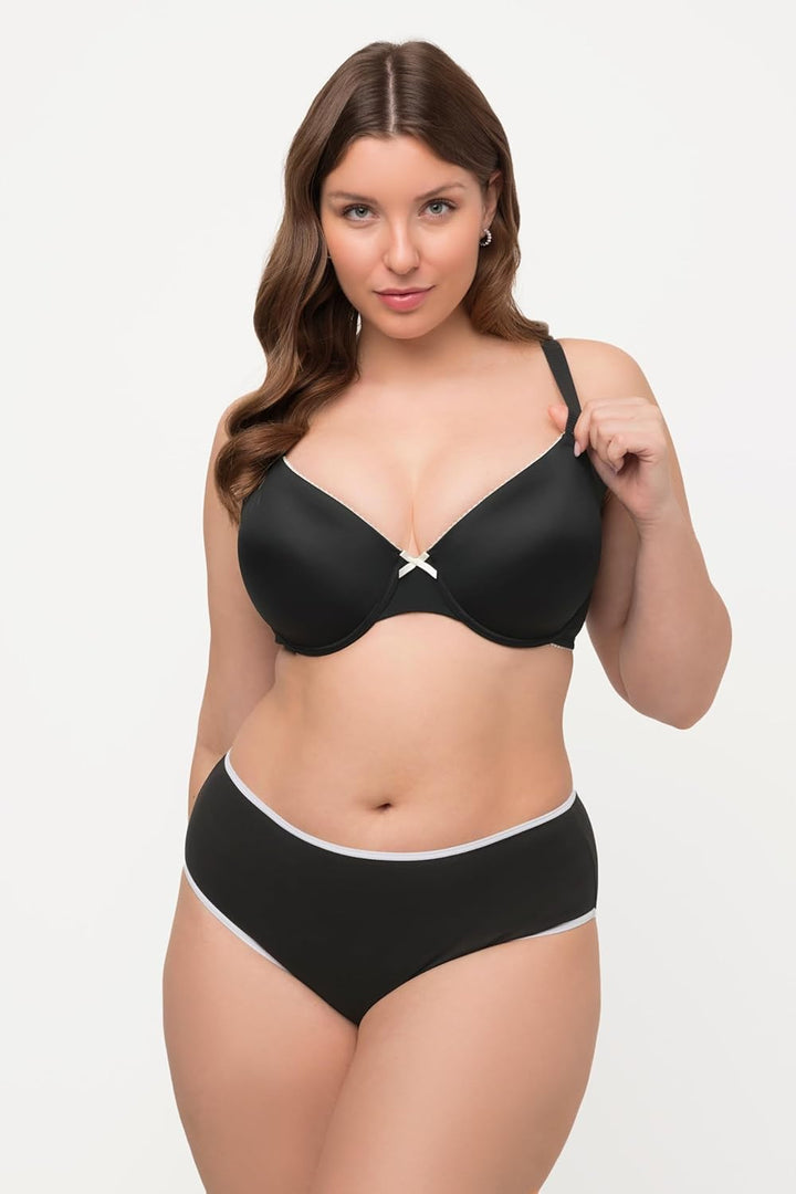 Ulla Popken Damen grosse Grössen Übergrössen Plus Size Bügel-BH, Softschalen, Zierkante 811724 105E
