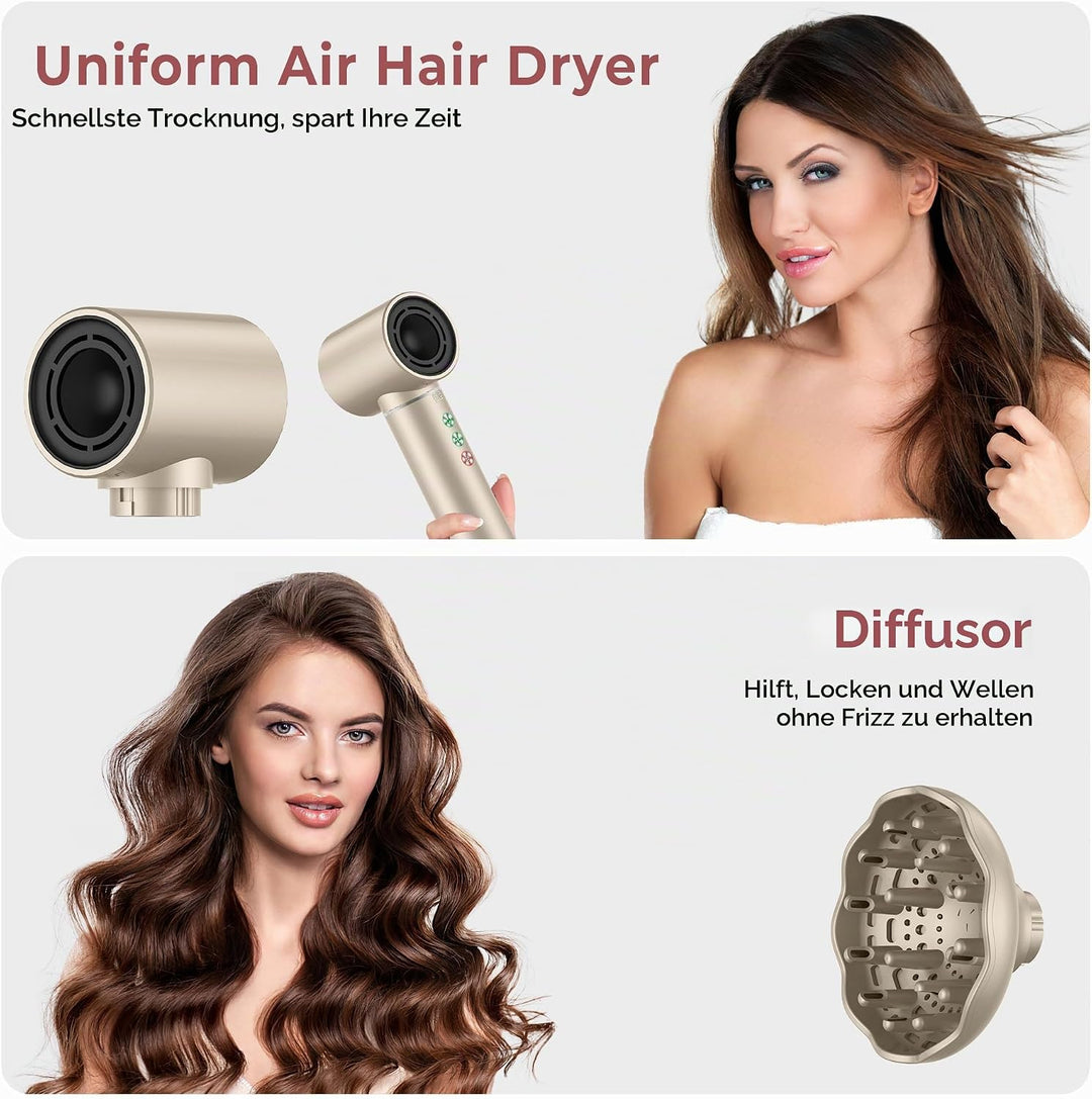 Air Styler 7 in 1 Hair Styler Airbrush Haarstyler mit 110000 U/Min Haartrockner 1300W High Speed Föh