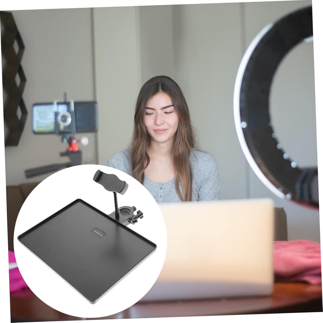 MILISTEN Mikrofonständer Tray Halter mit Handyhalterung, Universal Soundkartenfach, Mikrofonständer,