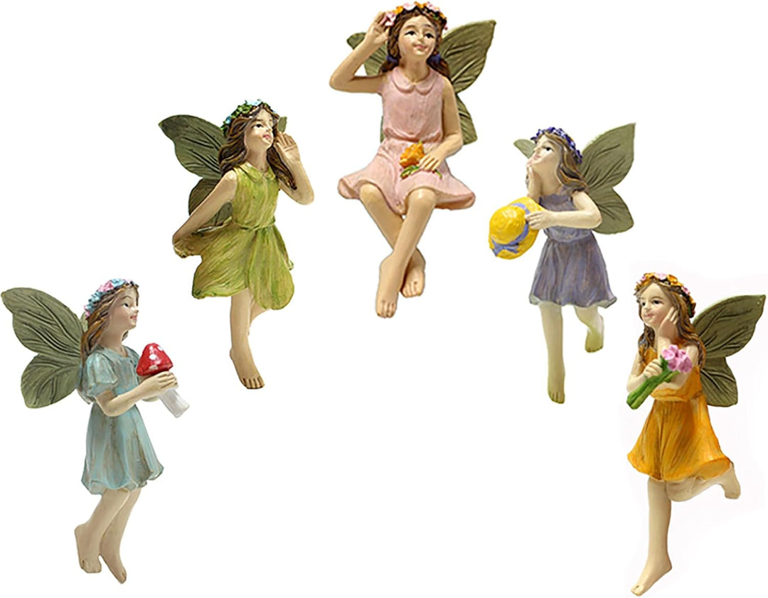 KOCNYDEY Elfen Figuren Garten Feengarten Zubehör Wichtel Figuren Miniatur Garten Feen Dekor Feenflüg