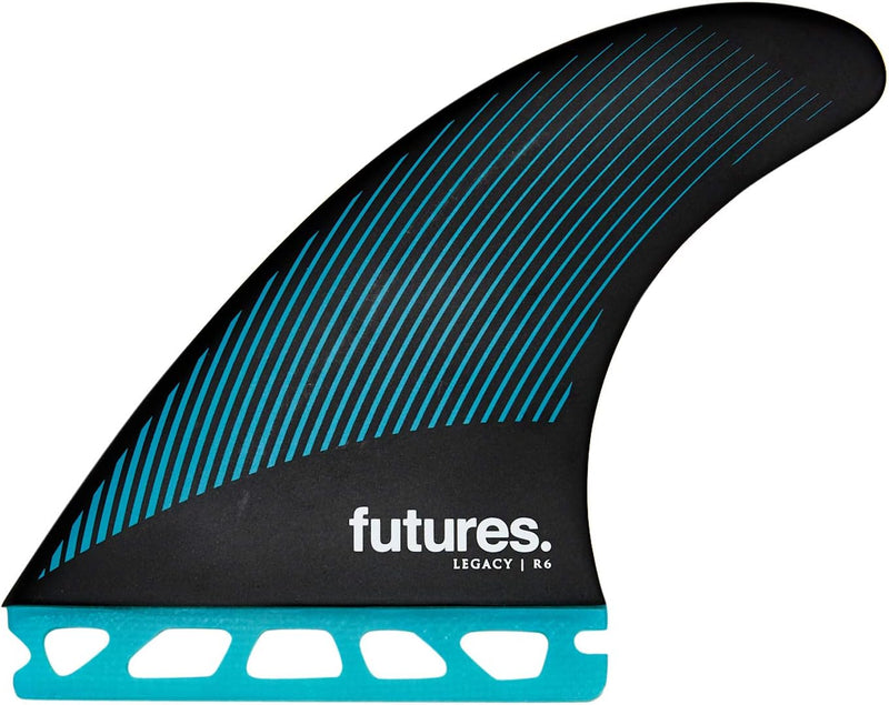 Futures R6 Honeycomb Thruster Fin Teal Black M, Teal Black M