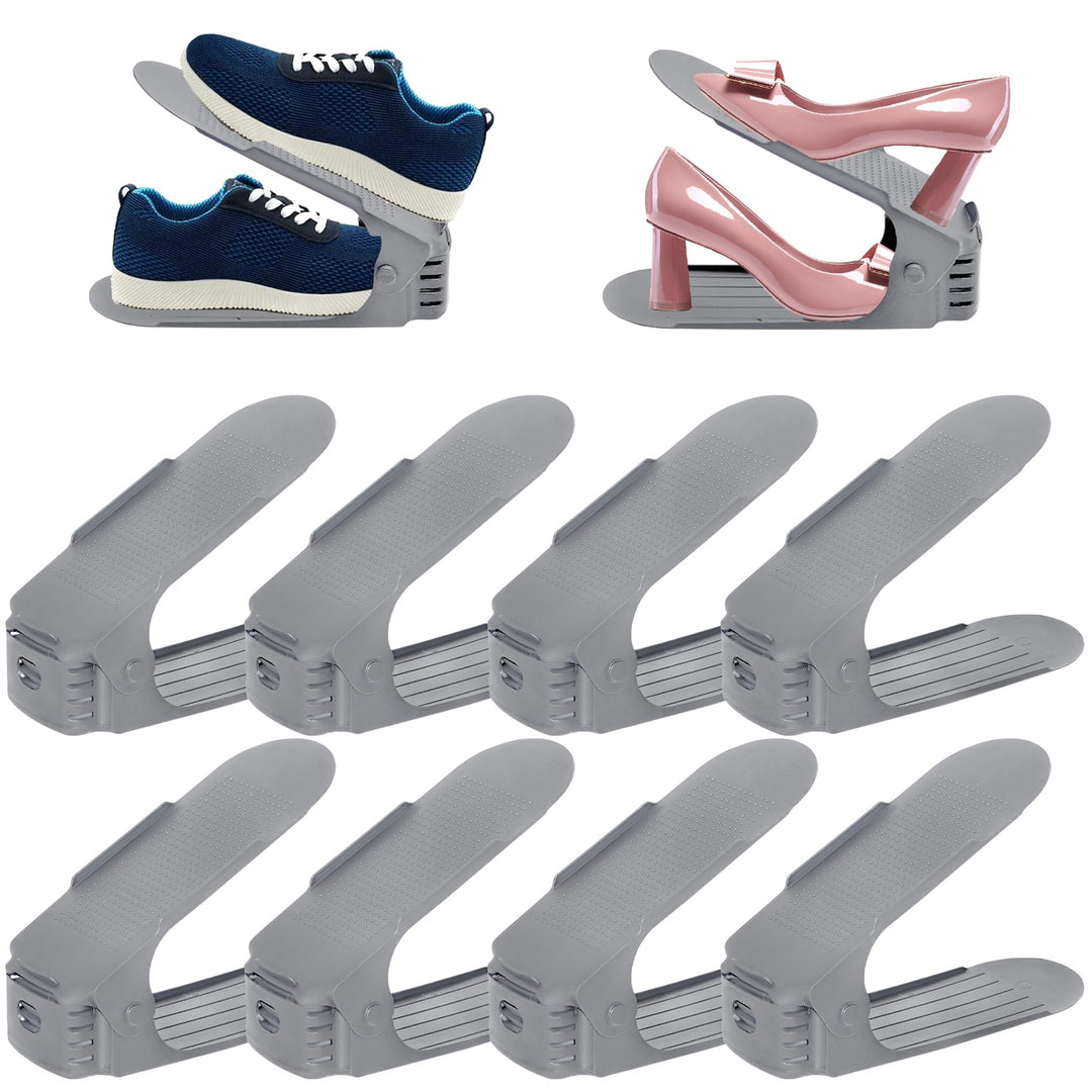 SUBTLETY Einstellbare Schuhstapler 30 Stück PP Schuhregale Höhenverstellbar Schuhorganizer Rutschfes