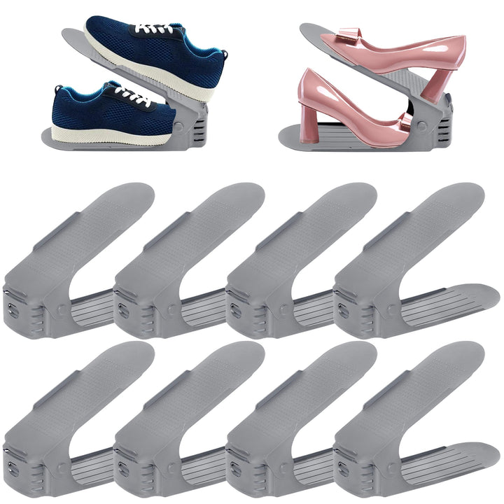 SUBTLETY Einstellbare Schuhstapler 30 Stück PP Schuhregale Höhenverstellbar Schuhorganizer Rutschfes
