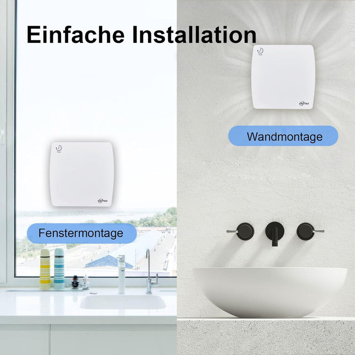 Badlüfter Fan 100mm Durchmesser,Badlüfter mit Nachlauf Wandmontage Lüftung Badezimmer Ventilator,IPX