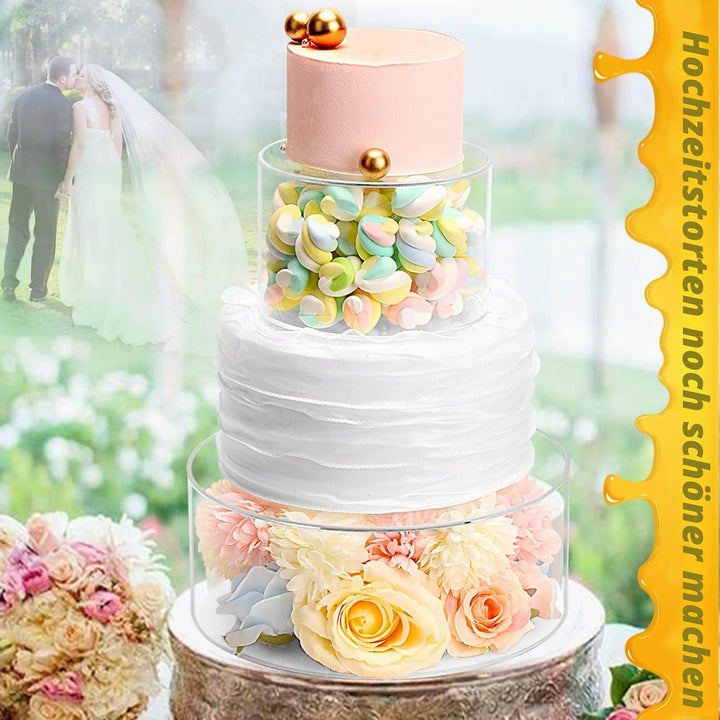 Nynelly 2 füllbare Acryl-Kuchen Stand Kuchen Riser Cake Tier, Runde Zylinder Display Riser Display B