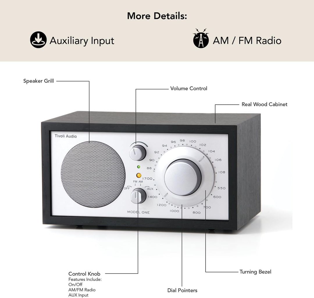 Tivoli Audio Model One UKW-/MW-Radio (Schwarz / Schwarz / Silber) black, black