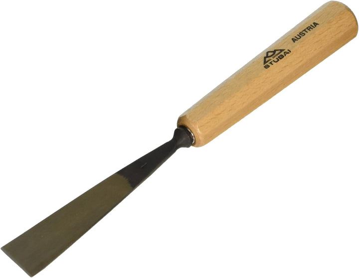 STUBAI Stemmeisen Stechbeitel Serie 52 - Form 71 | einseitig geschliffen 22 mm, mit Holzgriff, für g
