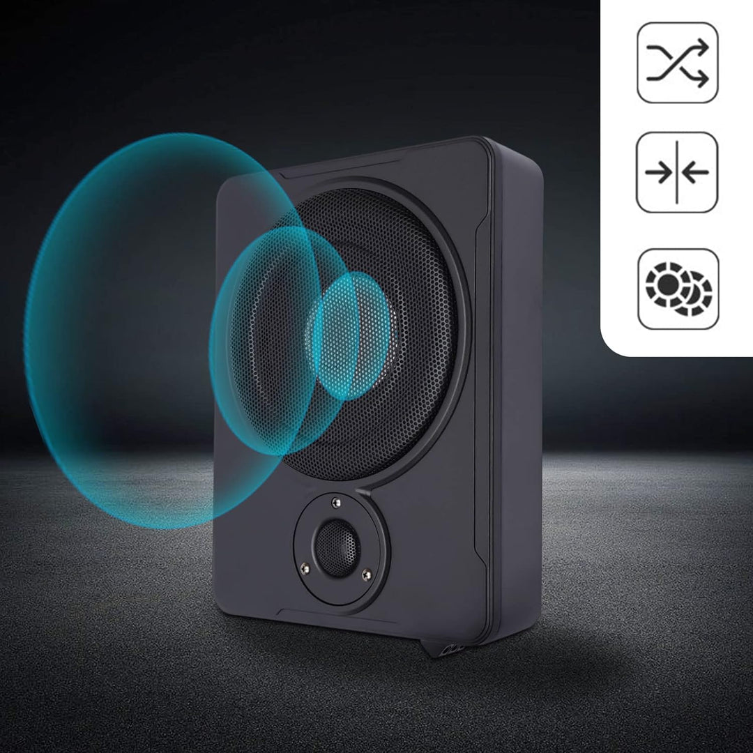 HarBin-Star Ultradünner Auto-Subwoofer mit Kabe Verbesserter Bass Aktive Lautsprecher 600W Leistung
