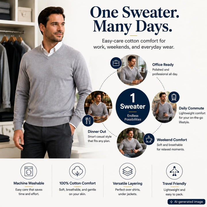 Krumba Herren Baumwolle ?bergro? V-Ausschnitt Klassik Pullover 3XL Kohlegrau, 3XL Kohlegrau