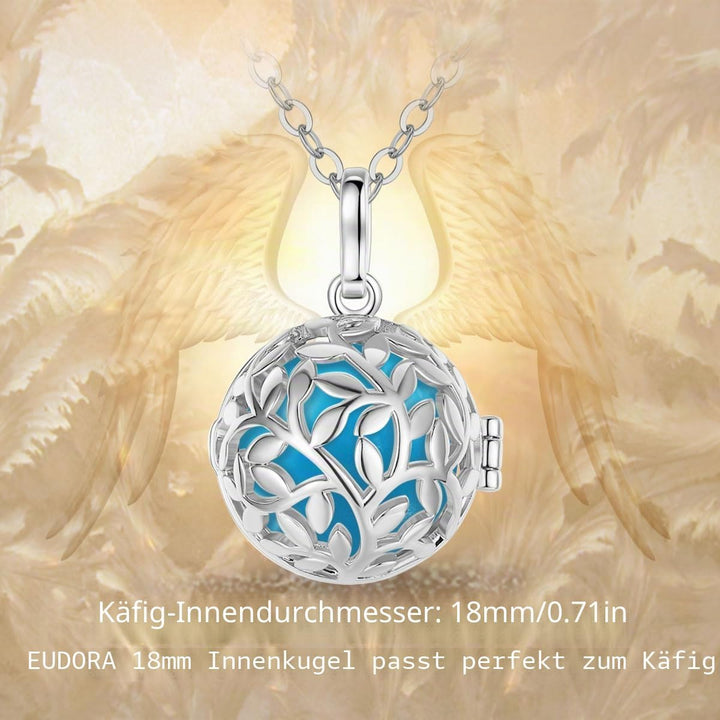 EUDORA Harmony Ball Baum des Lebens Anhänger, Bola Klangkugel Kette, Engel Anrufer Halskette Schmuck