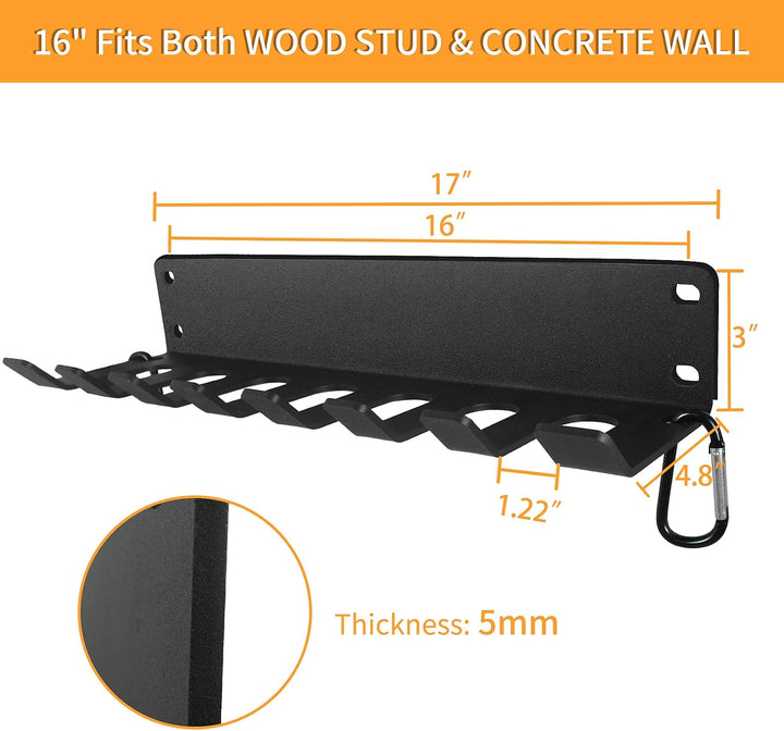 Gym Rack Organizer, Heavy Duty Langhantel-Aufbewahrung, 7 Platz Wandhalterung, Olympische Langhantel