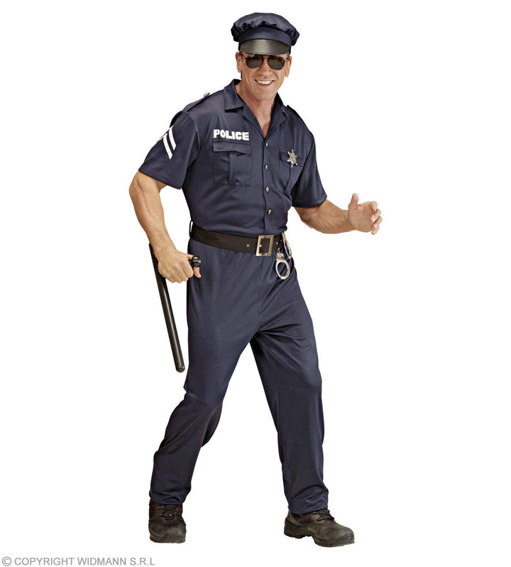 "POLICE OFFICER" (jumpsuit, belt, hat) - (L), L
