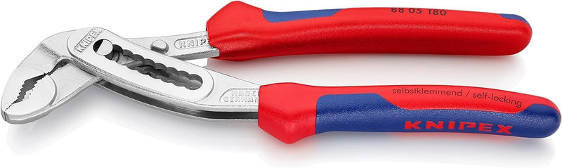 KNIPEX Alligator, Wasserpumpenzange | Rohrzange, Chrom-Vanadium mit 2K-Griffen, Rostschutz verchromt