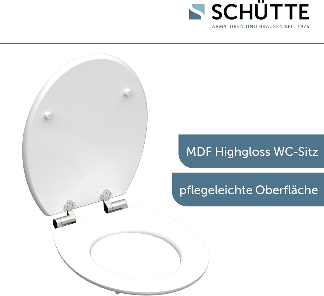 SCHÜTTE WC-Sitz FLOWERS mit Absenkautomatik aus Holz, Design Toilettendeckel mit 175kg Belastbarkeit