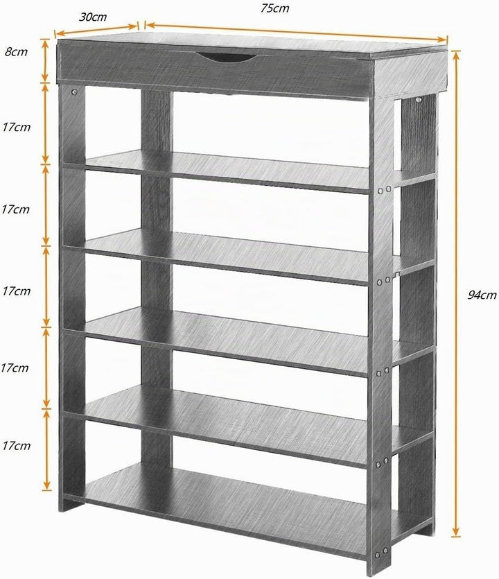 sogesfurniture Holz Schuhregal 5 Ebenen Schuhschrank Schuhablage Standregal Schuhständer für 20 Paar