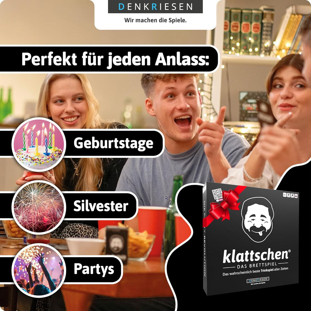 DENKRIESEN - klattschen® - Trinkspiel - DAS BRETTSPIEL - Das wahrscheinlich Beste Trinkspiel Aller Z