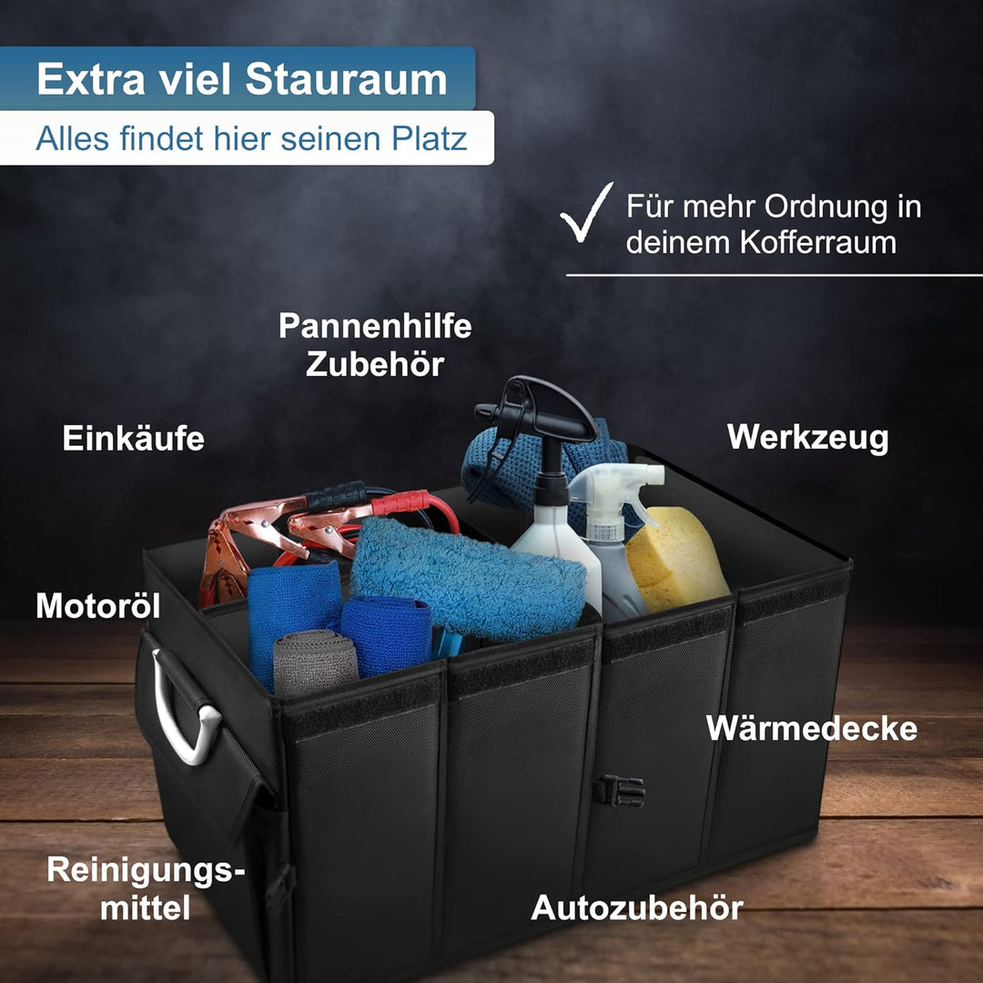Kofferraum-Tasche - faltbarer Kofferraum-Organizer mit Deckel - Auto-Zubehör - Wohnmobil-Gadget - Ca