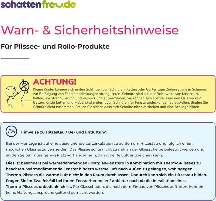 SchattenFreude Wabenplissee nach Mass für Fenster & Tür | Mit Klemmhaltern, Klemmfix | Lichtdurchläs