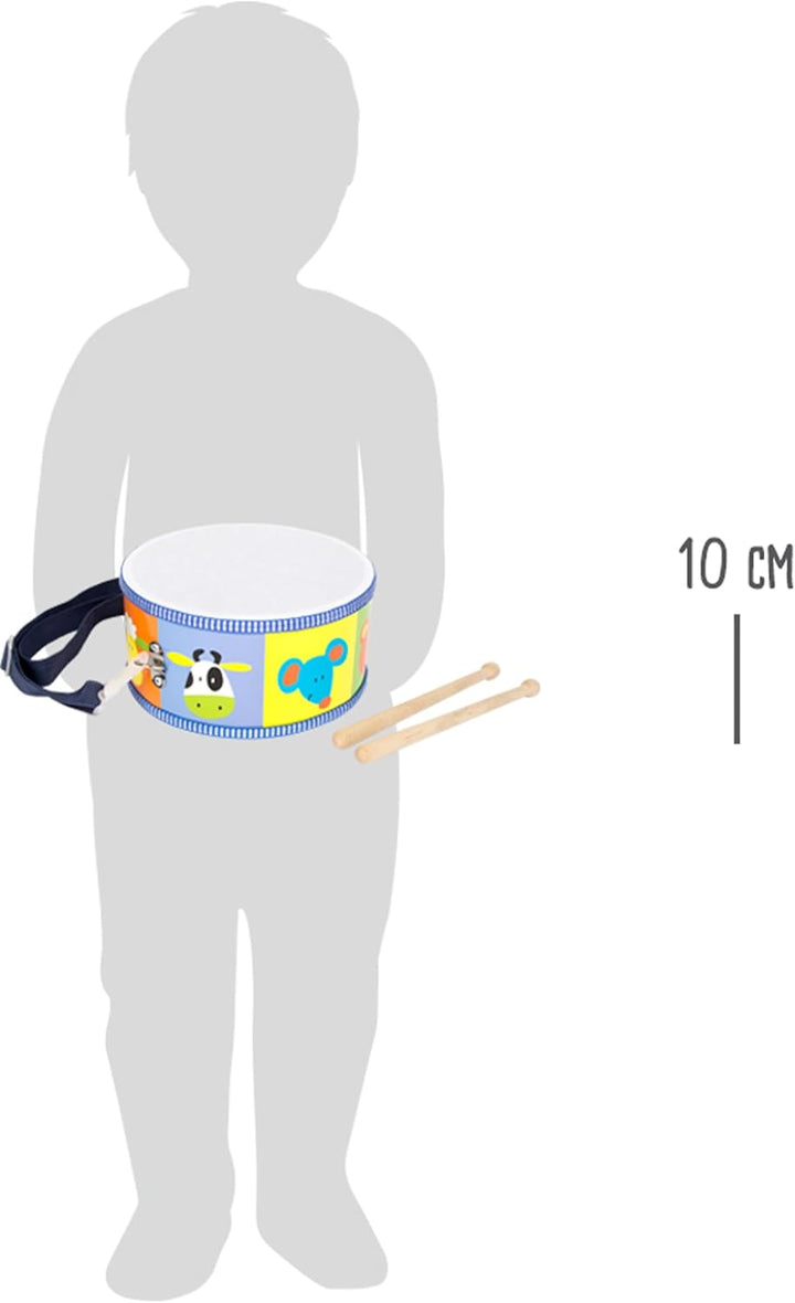 small foot Trommel mit Trommelstöcken aus Holz, mit verstellbarem Gurt, Musikinstrument für Kinder,