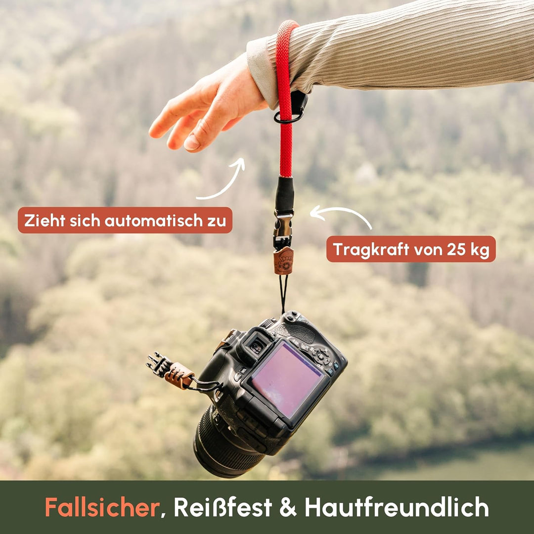 C-Rope Kamera Handschlaufe Loop aus Kletterseil | Kameragurt mit Schnellverschluss-System aus Klette