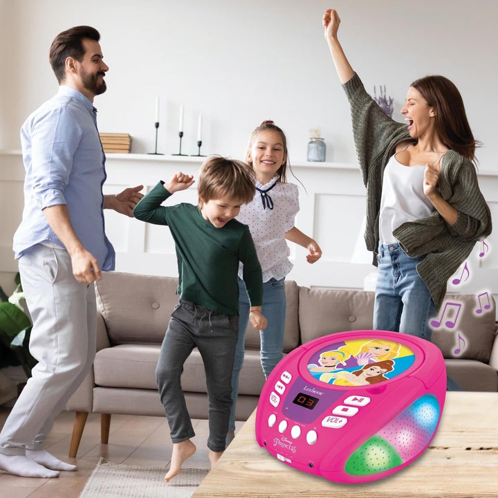 Lexibook - Disney Prinzessin - Bluetooth CD-Player für Kinder - Tragbar, Lichteffekte, Mikrofonansch