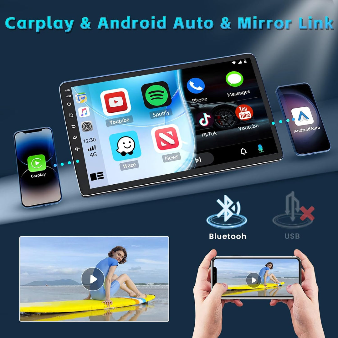 Inefala Autoradio für Peugeot 107/Toyota Aygo/Citroen C1 2004-2014, 8-Kern 4+64GB Android 15 Qualcom