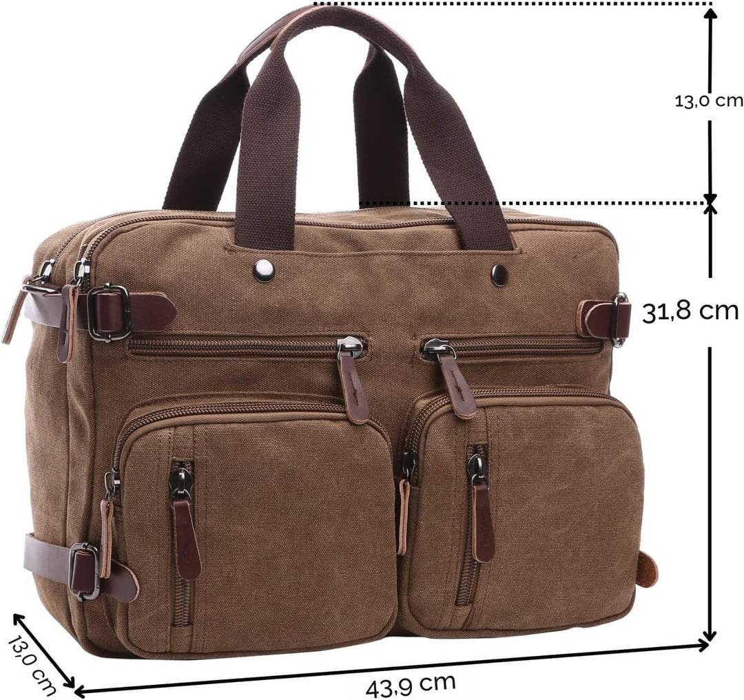 Laptop-Aktentasche, wandelbarer Rucksack, Kuriertasche, Handtasche, multifunktionaler Reiserucksack,