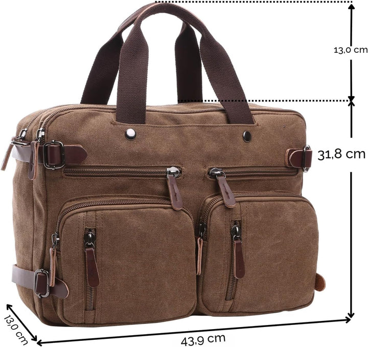 Laptop-Aktentasche, wandelbarer Rucksack, Kuriertasche, Handtasche, multifunktionaler Reiserucksack,