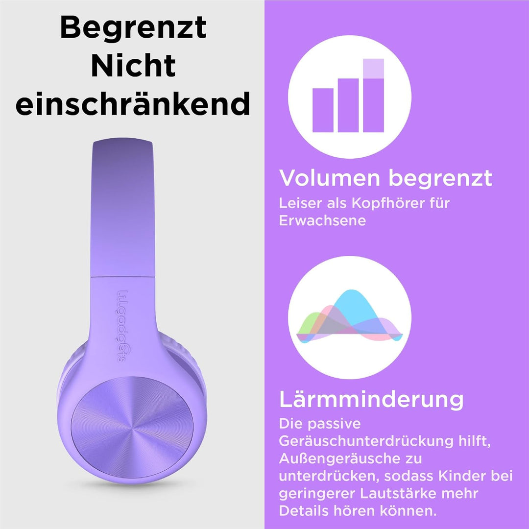 LilGadgets Connect+ Pro Kinderkopfhörer mit Kabel – speziell für den Komfort von Kindern entwickelt,