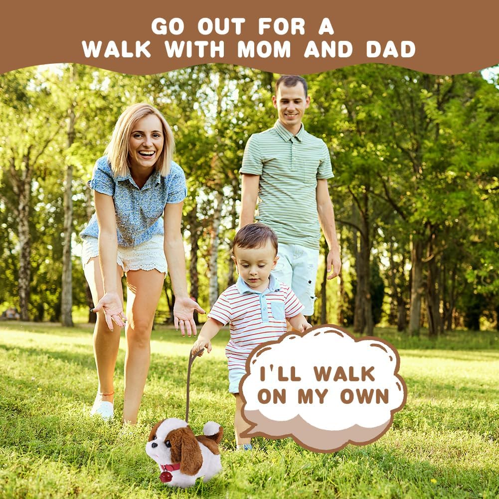 Hund Spielzeug Kinder, Interaktives Elektronisches Spielhund mit Leine der Läuft und Bellt, Kindersp