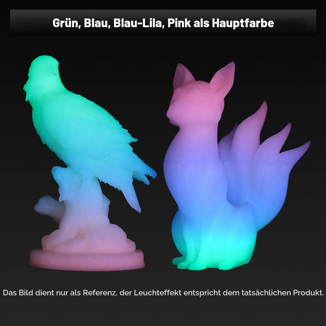 eSUN PLA Leuchtet 3D Drucker Filament, im Dunkeln Leuchtendes Regenbogen Filament 1.75mm, 1kg Spule