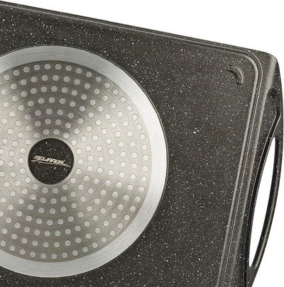 Melianda MA-18400 Grillplatte, Pfanne (Induktions-Grillplatte aus Aluminiumguss, geeignet für Elektr