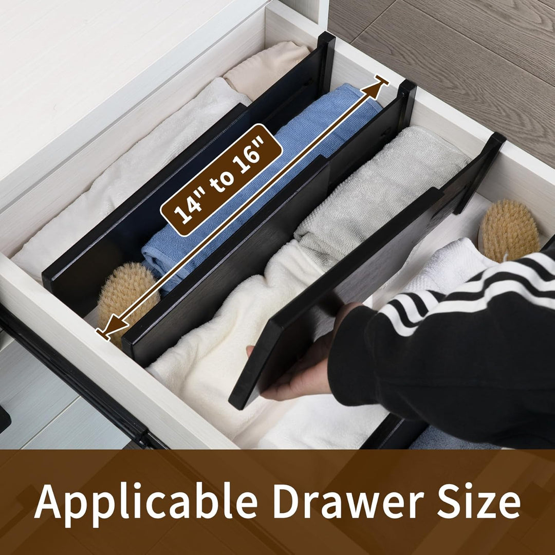 Utoplike Bamboo Dresser Drawer Dividers, 10,1 CM hoch einstellbare Schublade Veranstalter für Kleidu