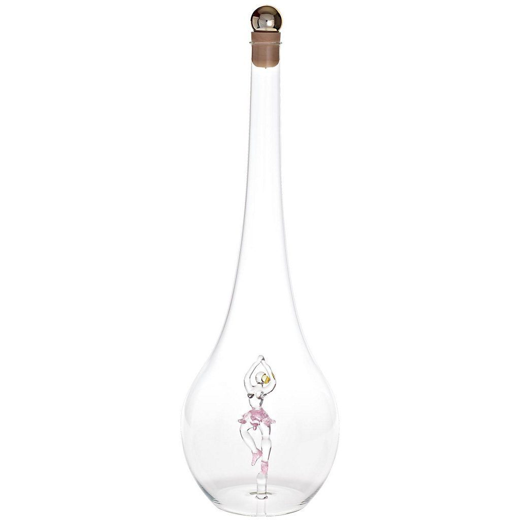 CRISTALICA Geschenkflasche Glas mit Figur Balleriena Ballett 500ml leer zum selbst befüllen
