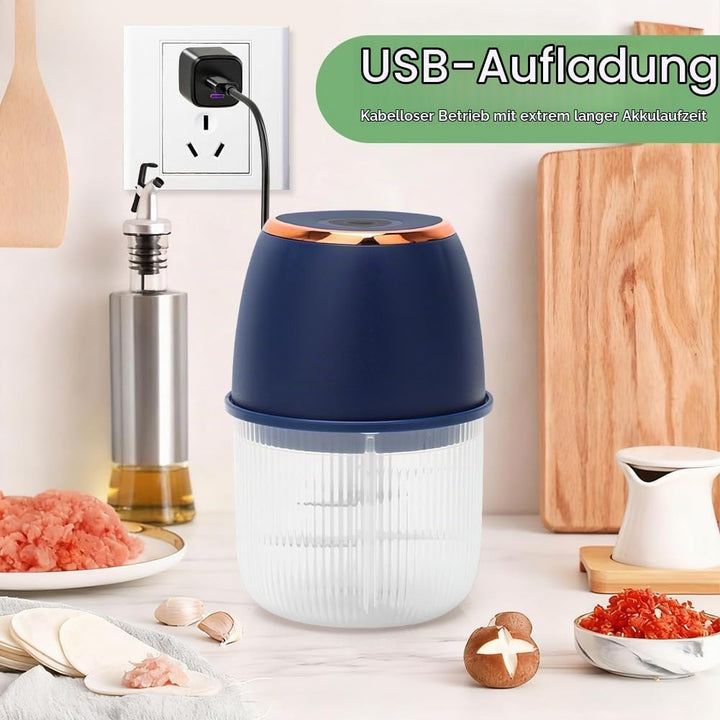 Mini Zerkleinerer Elektrisch, 350 ml Elektrisch Gemüsezerkleinerer Zwiebelschneider, Klein Zwiebel Z