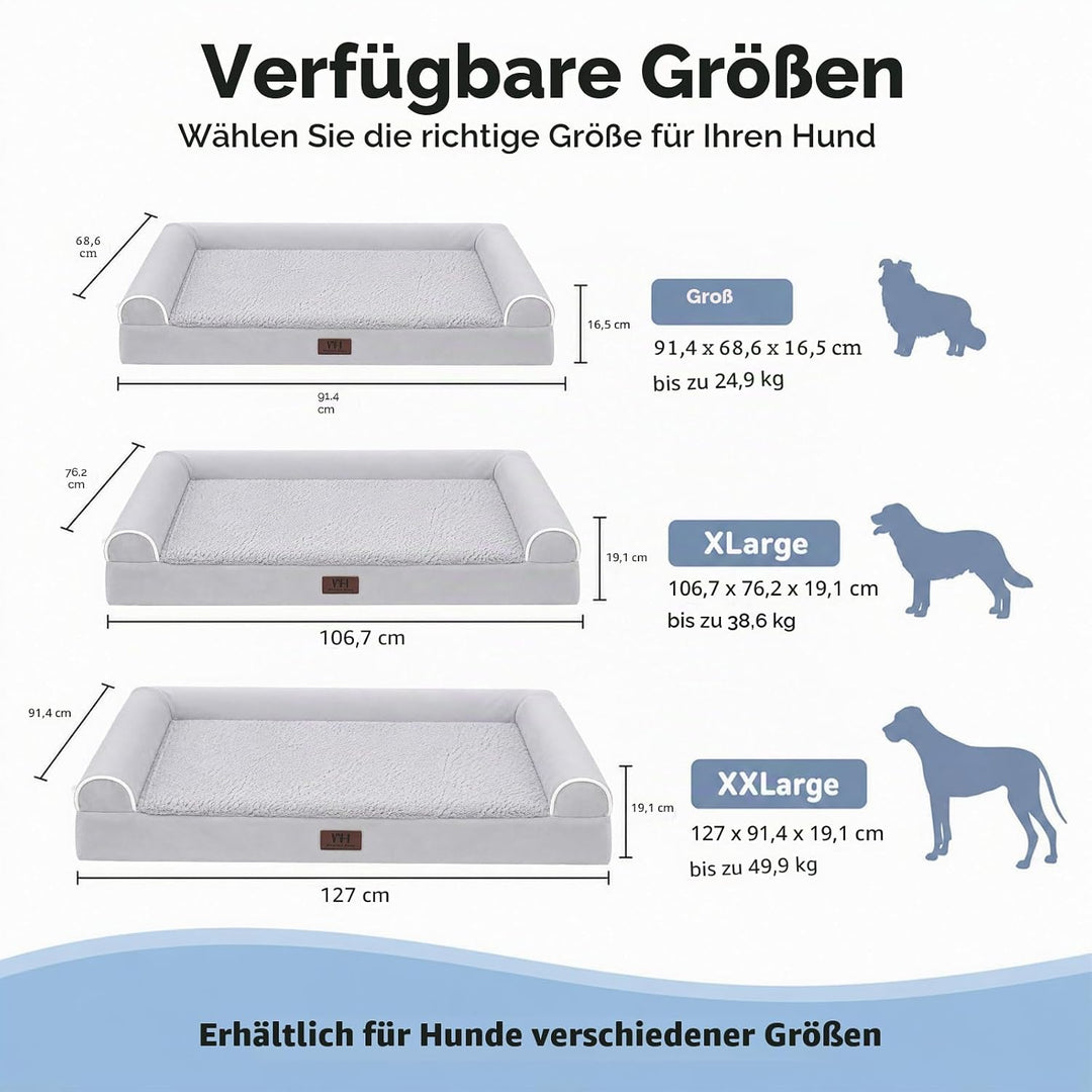 WESTERN HOME Orthopädisches Hundebett mittelgrosse Hunde hundesofa Hundecouch Hunde Bettchen mit Hoh