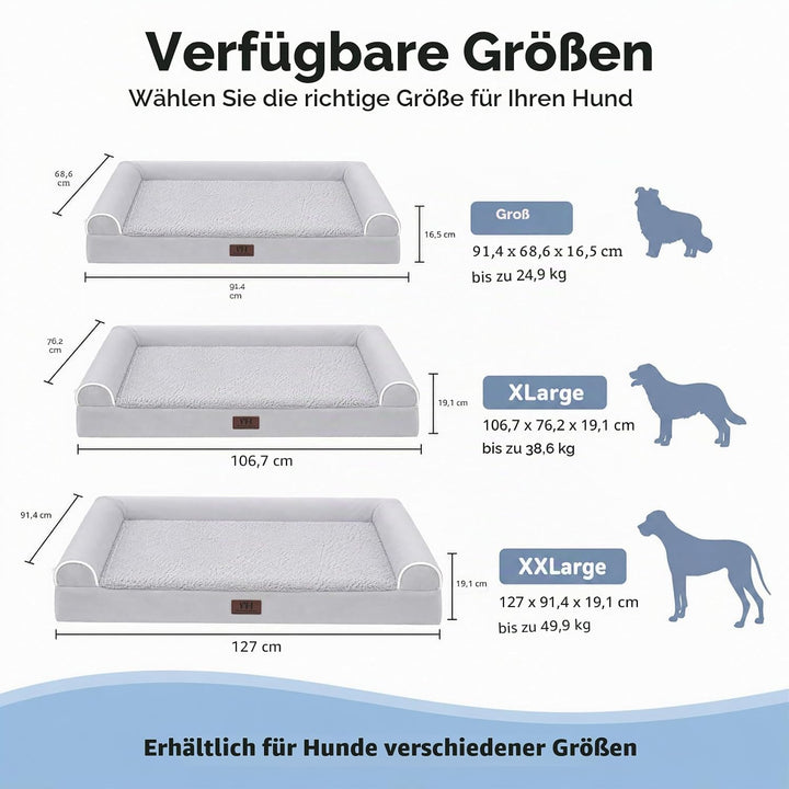 WESTERN HOME Orthopädisches Hundebett mittelgrosse Hunde hundesofa Hundecouch Hunde Bettchen mit Hoh