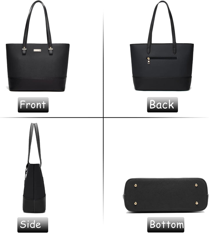 AILLOSA Handtasche Damen Gross Handtaschen Set Für Frauen Umhängetasche Taschen 2-schwarz, 2-schwarz