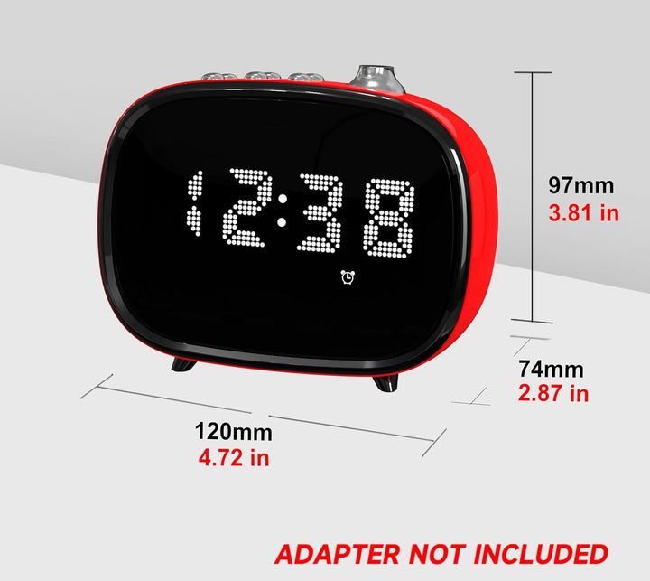 iTOMA Retro Wecker mit Bluetooth, Zeitanzeige, Alarmeinstellung, TF-Kartensteckplatz, AUX Jack, Frei