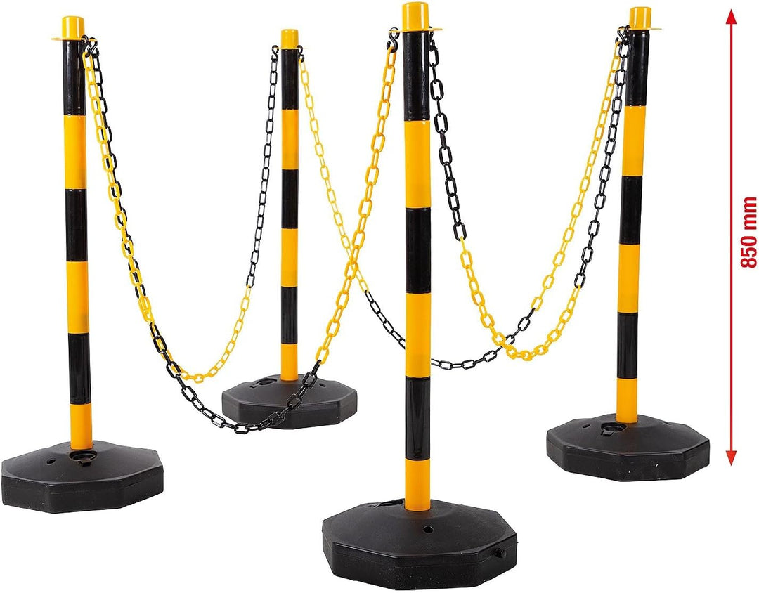 KS Tools 117.1550 Absperrpfosten-Satz mit Kette, 13-tlg