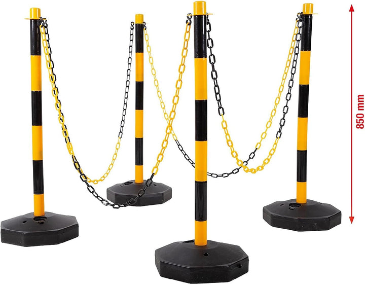 KS Tools 117.1550 Absperrpfosten-Satz mit Kette, 13-tlg