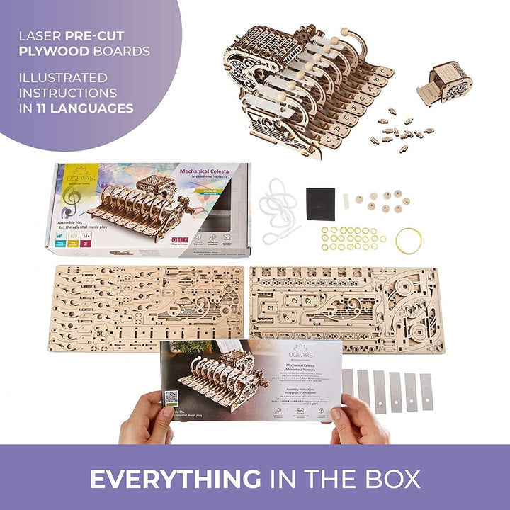 UGEARS Mechanisches Celesta 3D Puzzle - Multifunktionales Musikinstrument mit Klavier, Spieluhr und