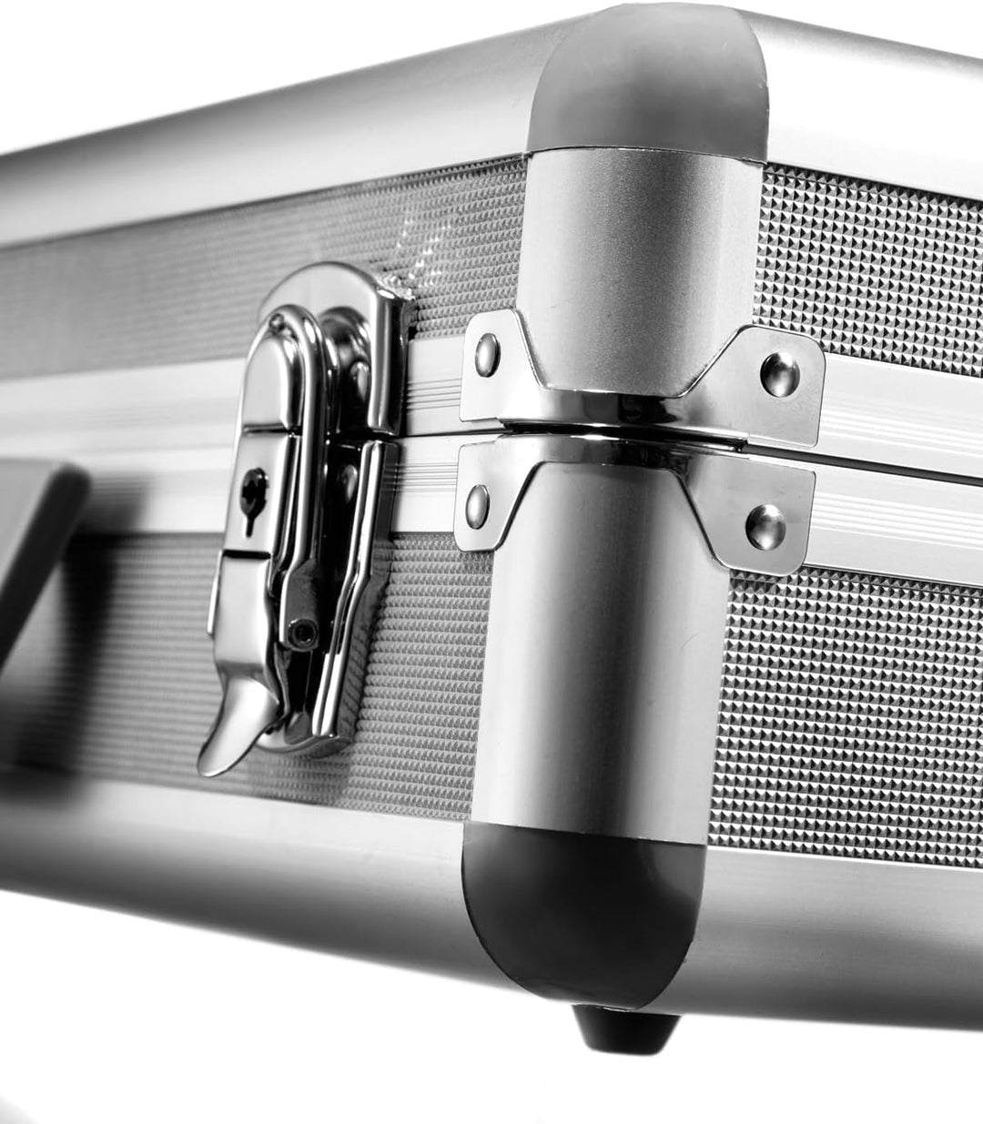 Aluminiumrahmenkoffer, PB7, mit Rasterschaumstoff, Attachékoffer, Aktenkoffer aus Aluminium, Alu-kof
