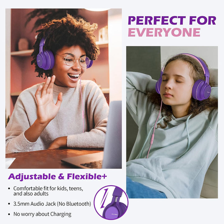 AILIHEN C8 Kopfhörer mit Kabel und Mikrofon, faltbar und verstellbar, On-Ear-Headsets, Lautstärkereg