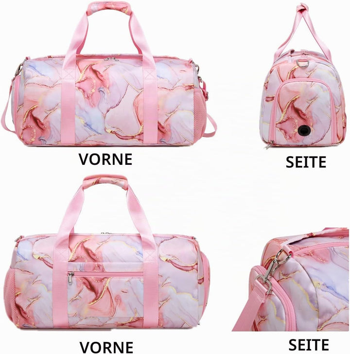 Reisetasche Mädchen Kinder Sporttasche Trainingstasch Schwimmtasche Kinder Weekend Bag Tanztasche Gy
