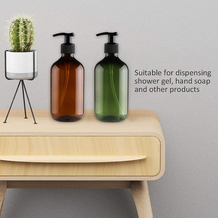 Empty Plastic Pump Bottles Dispenser, 500ml Soap Dispenser Bottles Bathroom Countertop Pump Dispense
