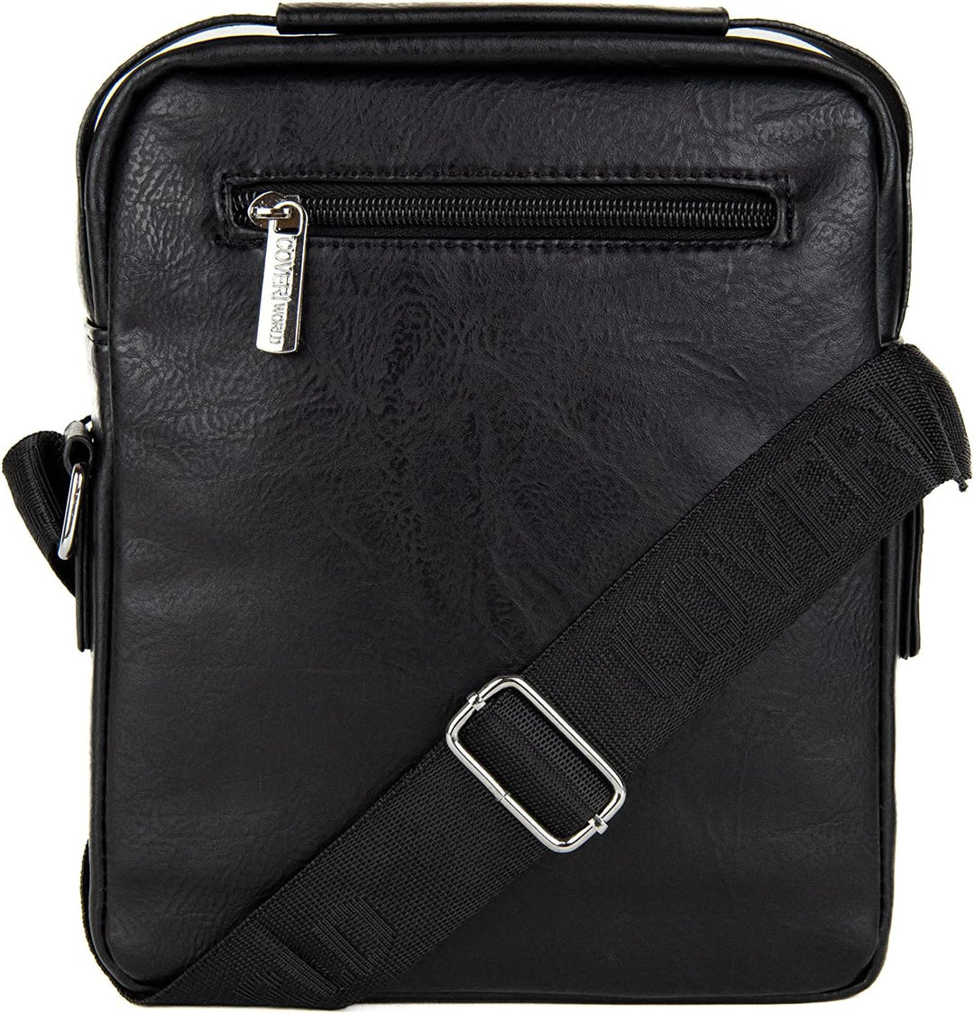 Coveri Umhängetasche aus Kunstleder für Herren, Arbeit, Büro, Freizeit, Handyhalter, Reissverschluss