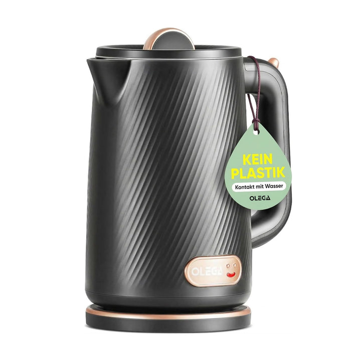 OLEGA Wasserkocher - 1800W Schnellaufheizender Elektrischer Teekessel BPA-freier 304 Edelstahl Elekt